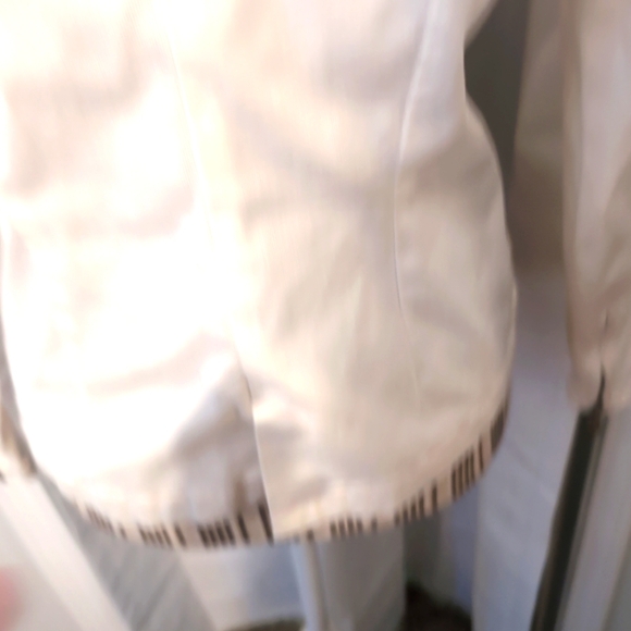 Star Jeans Women's Medium‎ Ivory Single Button Jeans Jacket Zippered Wrists - Picture 8 of 11